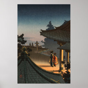 Abend im Tempel Midera von Tsuchiya Koitsu Poster