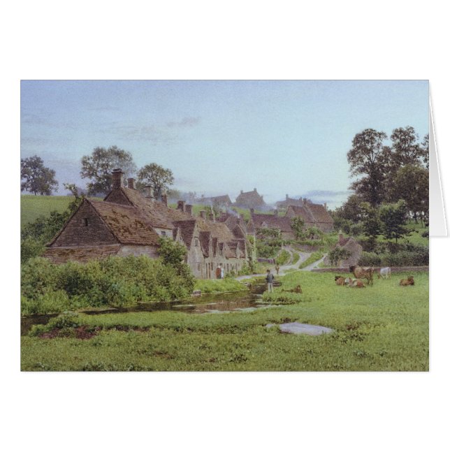 Abend in Arlington-Reihe, Bibury, Gloucestershire (Vorderseite (Horizontal))