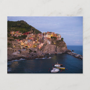 Abend in Cinque Terre, Italien Postkarte