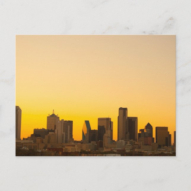 Abend in Dallas, Texas Postkarte (Vorderseite)