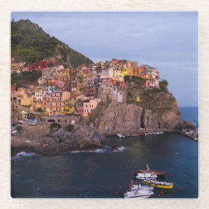 Abend in der Cinque Terre, Italien Glasuntersetzer