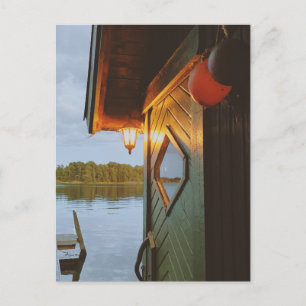 Abend in der Sauna Feiertagspostkarte