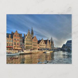 Abend in Gent Postkarte