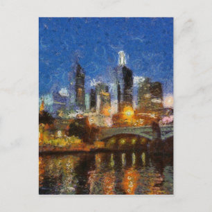 Abend in Melbourne Postkarte