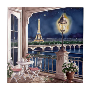 Abend in Paris Keramikfliese