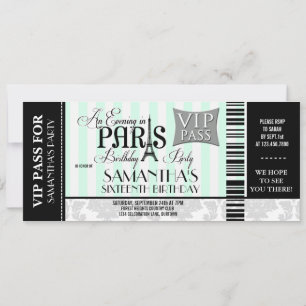 Abend in Paris Süß 16 Party Einladungen