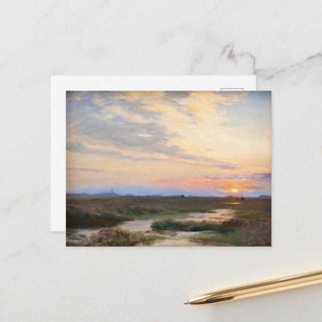 Abend in Skagen von P.S. Krøyer, Art Postkarte (Vorderseite/Rückseite Beispiel)