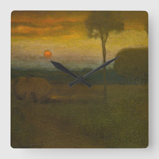Abend Landscape by George Inness (1889) Quadratische Wanduhr (Vorderseite)