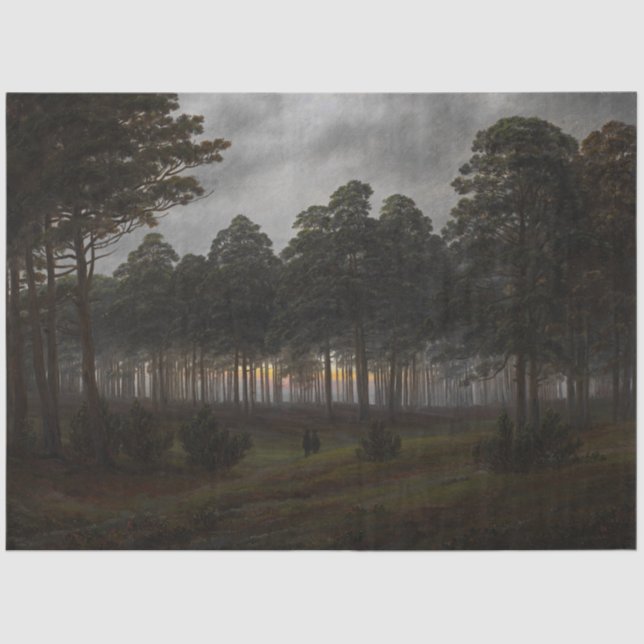 Abend Landscape (von Caspar David Friedrich) Seidenpapier (Vorderseite)