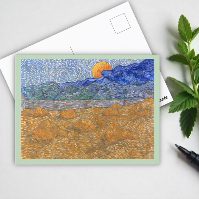 Abend Landschaft mit aufstrebendem Mond von Van Go Postkarte (Von Creator hochgeladen)