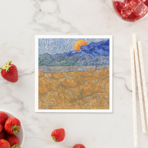 Abend Landschaft mit aufstrebendem Mond von Van Go Serviette