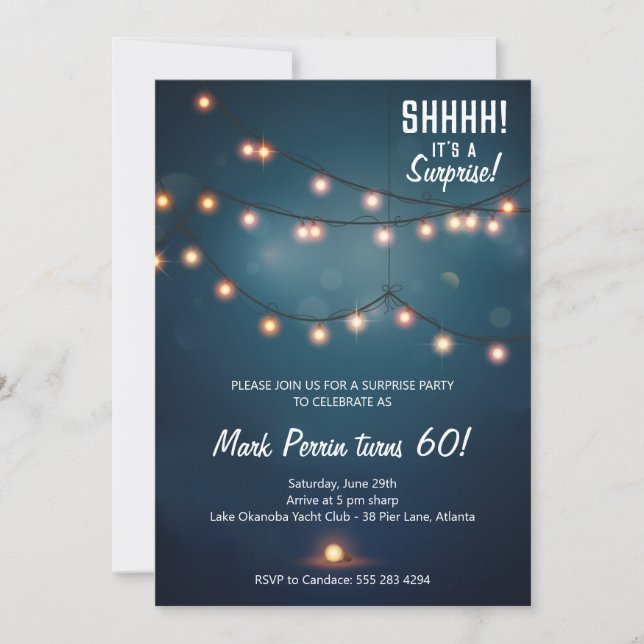 Abend Lights Geburtstagsparty Einladung (Vorderseite)