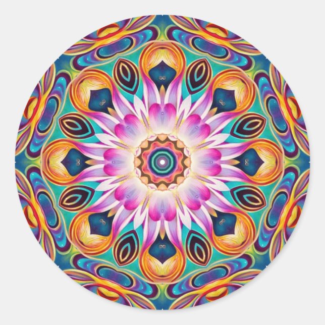 Abend Lotus Mandala Stickers (Vorderseite)