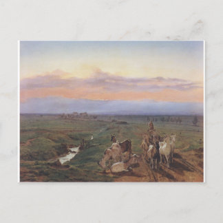 Abend mit Ziegenherde von Ferdinand Postkarte