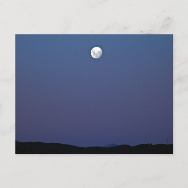 Abend Moon und blauer Himmel Postkarte (Vorderseite)