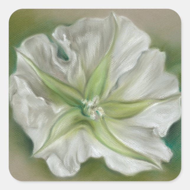 Abend Moonflower Pasta Art Quadratischer Aufkleber (Vorderseite)