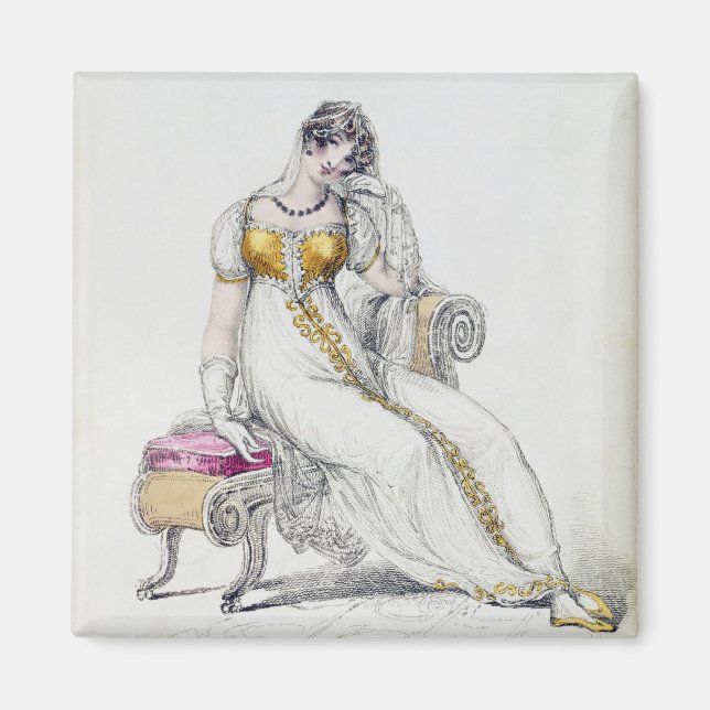 Abend- oder Hochzeitskleid, Modeplatte aus Magnet (Vorne)