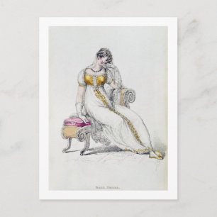Abend- oder Hochzeitskleid, Modeplatte aus Postkarte