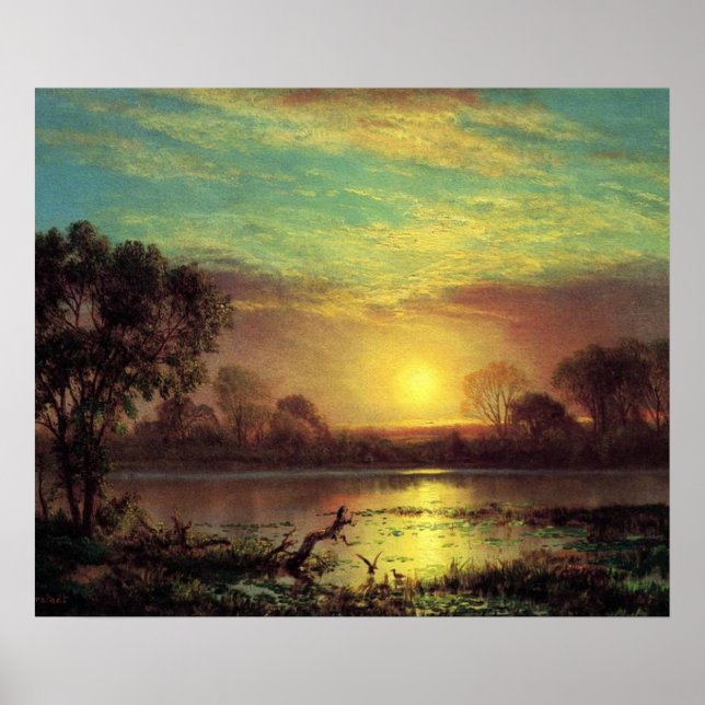 Abend Owens Lake California von Albert Bierstadt Poster (Vorne)
