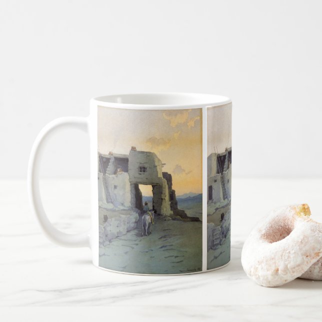 Abend, Pueblo von Walpi von Marion Kavagh Wachtel Kaffeetasse (Mit Donut)