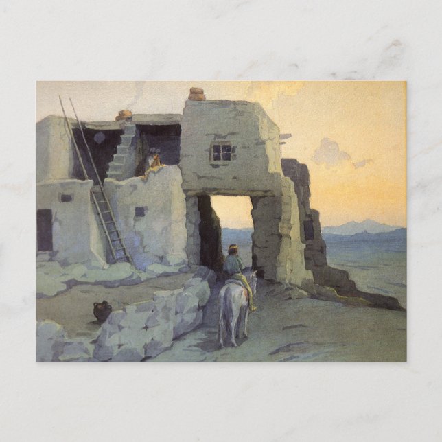 Abend, Pueblo von Walpi von Marion Kavagh Wachtel Postkarte (Vorderseite)