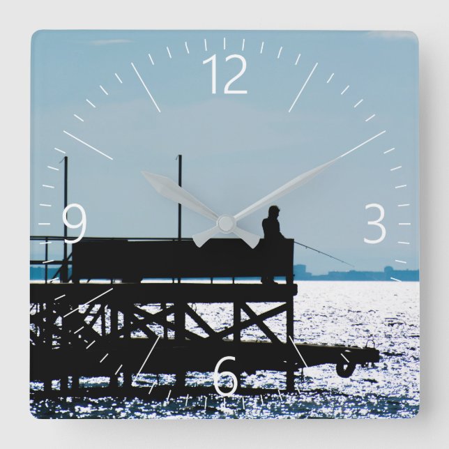 Abend Quadratische Wanduhr (Vorderseite)