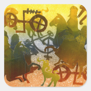 Abend Quadratischer Aufkleber