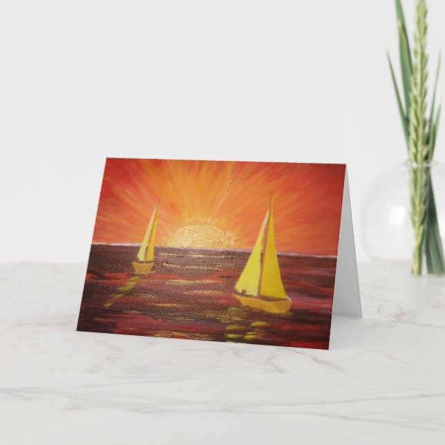 Abend Sail - Grußkarte Karte (Vorderseite)