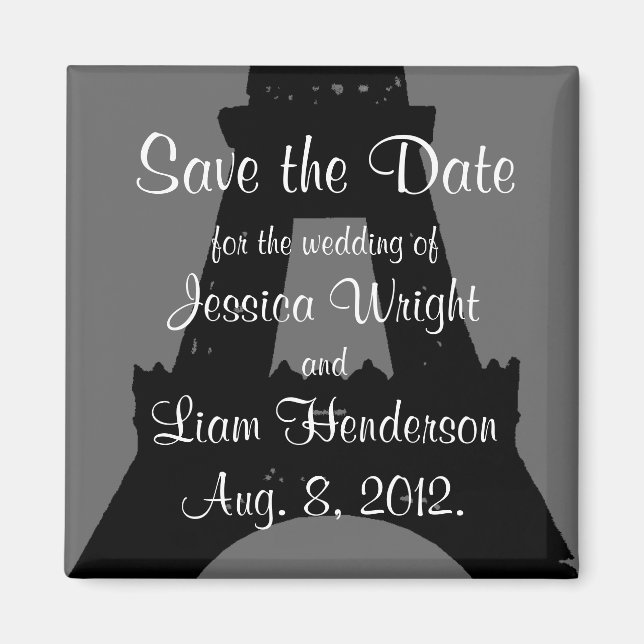 Abend Save the Date in Paris Magnet (Vorne)