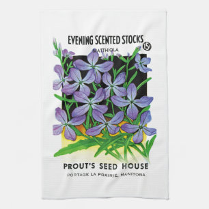 Abend-Scented Stocks Seed Packet Label Geschirrtuch