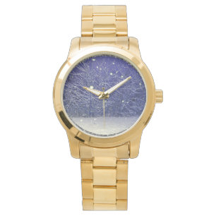 Abend Schneefall im Winter eWatch Armbanduhr