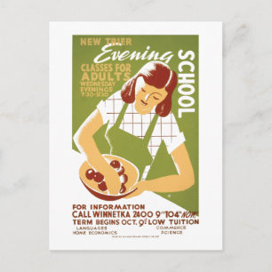 Abend School: Klassen für Erwachsene Postkarte