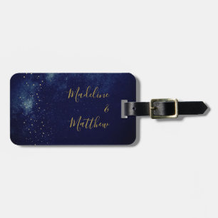 Abend Sky Astral Gold Stars Blue Wedding Gepäckanhänger