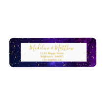 Abend Sky Gold Stars Wedding Monogram