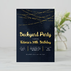 Abend Sky String of lights Backyard Party Folieneinladung
