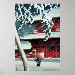 Abend Snow at Edo River Hasui Kawase Circa 1925 Poster
