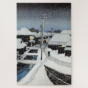 Abend Snow at Terajima Village Hasui Kawase Puzzle