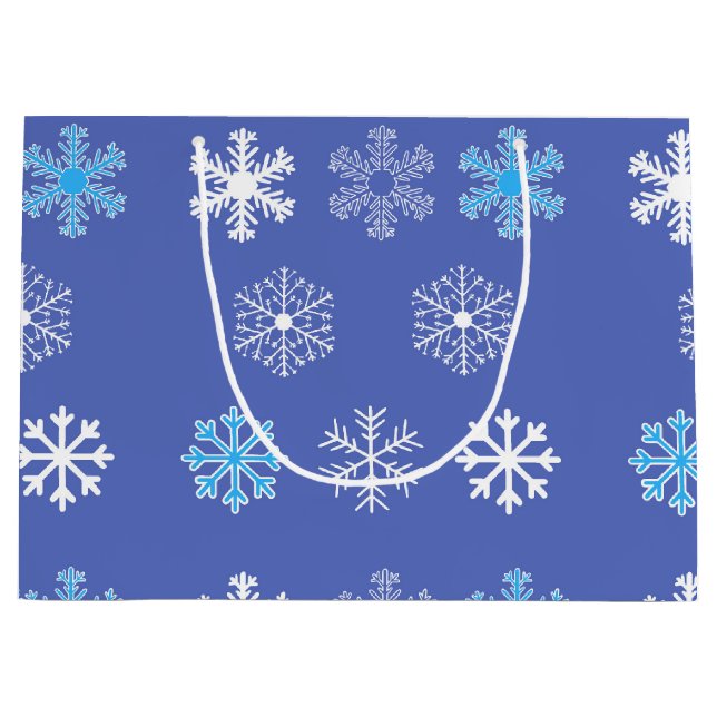 Abend Snowflake Große Geschenktasche Geschenktüte (Vorderseite)