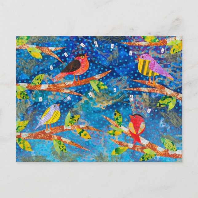 Abend Song Birds Postkarte (Vorderseite)