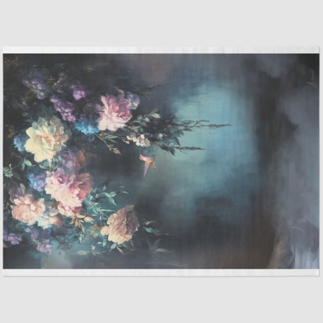 Abend-Spaziergang, Humming-Vogel und Ätherische Seidenpapier (Vorderseite)