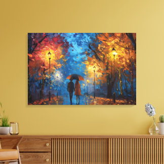 Abend Spaziergang im Herbst Leinwanddruck