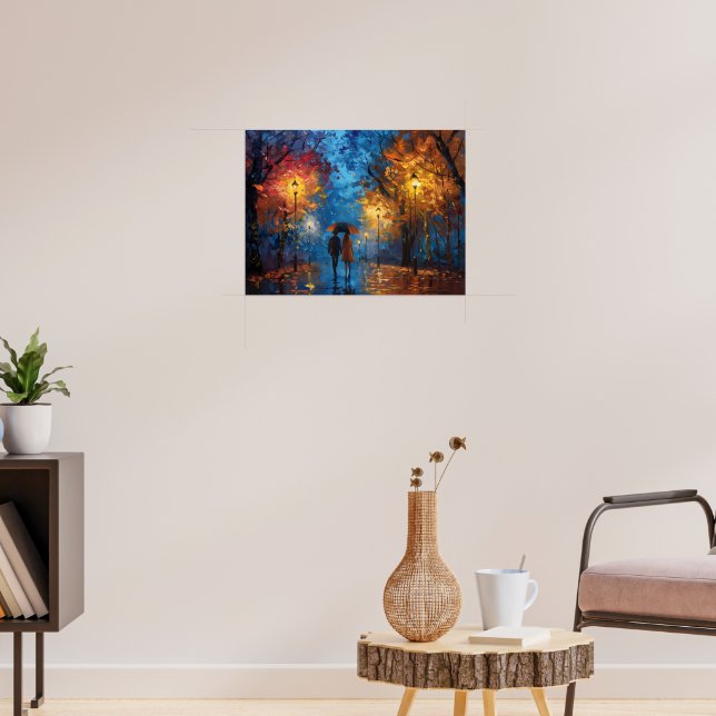 Abend Spaziergang im Herbst Poster (Wohnzimmer 3)