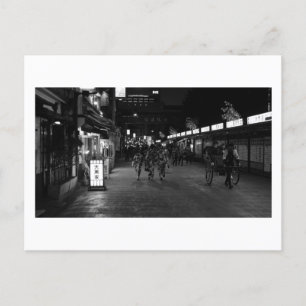 Abend Spaziergang in Asakusa: Tokio, Japan Postkarte