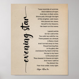 Abend Star Gedicht Edgar Allan Poe Vintage Poster