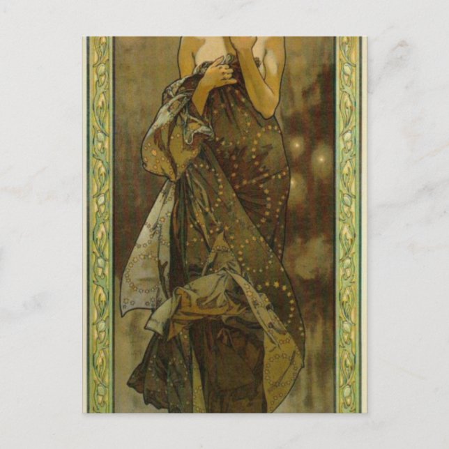 Abend Star von Alphonse Mucha Postkarte (Vorderseite)
