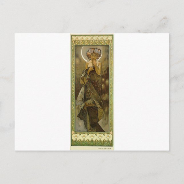 Abend Star von Alphonse Mucha Postkarte (Vorderseite)