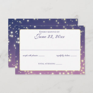 Abend Stars Twinkle Wedding Response RSVP Karte