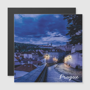 Abend Straße in Prag Magnetkarte