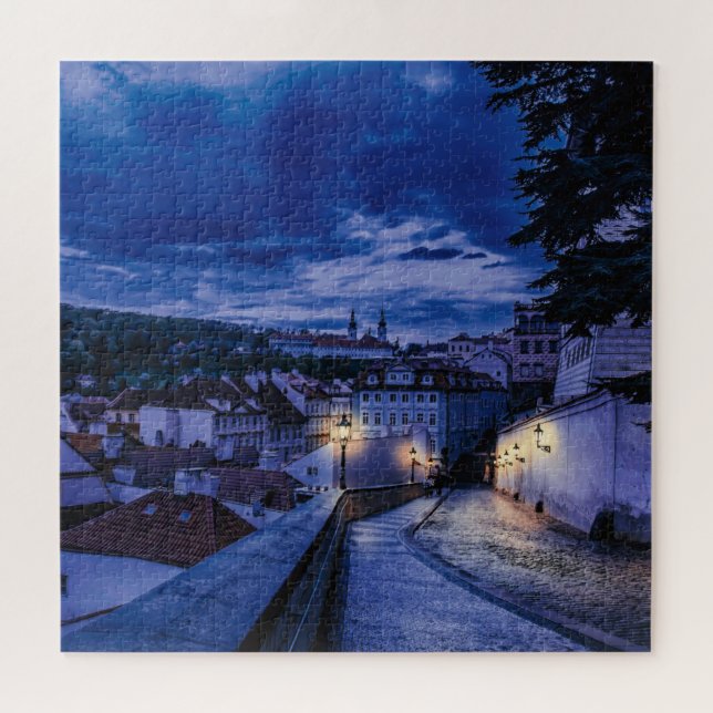 Abend Straße in Prag Puzzle (Horizontal)