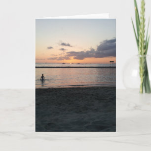 Abend Sunset Tropical Beach Waikiki Oahu Hawaii Karte
